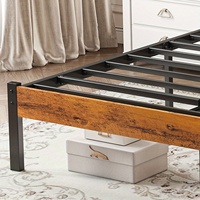 Lit en fer simple ou double 1,2m 1,5m 1,8m 2m avec tête de lit épaissie, cadre métallique, sans matelas, pour appartement ou maison, modèle T03