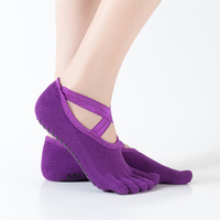 KANGYI – chaussettes de Yoga antidérapantes, de sport, de Pilates, dos nu, noires, nouvelle collection