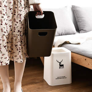 Nordic Style Trash Can Cylindrical Double Layer Indoor Waste <b>Bin</b> For Home Office Living Room Bedroom Kitchen Toilet - Product Image 5