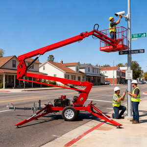 Venta al por mayor de fábrica, 10m, 12m, 14m, 16m, 18m, 20m, recogedores de cerezas remolcables, plataforma elevadora de araña, remolque, elevador de pluma de trabajo aéreo para la venta - Product Image 5