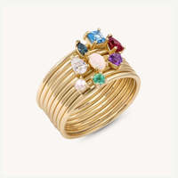 Rétention de la couleur en acier inoxydable. Pierre précieuse en zircon de couleur. Pierre de naissance de décembre. Bague simple avec diamants. Bague d'anniversaire