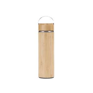 BORGE özelleştirilmiş vakum ahşap bambu çay demlik ve kolu kapakları ile çift katlı termos paslanmaz çelik su şişesi Tumbler - Product Image 5