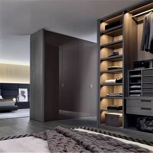 Toptan fiyat lüks elbise odası tasarım ayarlanabilir raflar ile özel ahşap gardırop çekmeceler - Product Image 2