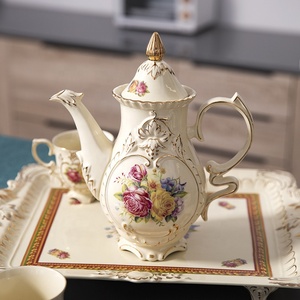 Discount European-style White Phnom Penh Embossed Rose Pattern Afternoon <b>Tea</b> Coffee <b>Set</b> and <b>Tea</b> <b>Set</b> - Product Image 2
