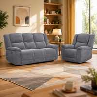 Canapé inclinable multifonctionnel pour la maison, en tissu velours gris moderne, avec cadre en bois, 3 places, électrique, avec mémoire de forme, pour le cinéma à domicile