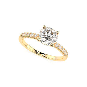 Elegante Anillo de Compromiso de <span class=keywords><strong>Oro</strong></span> <span class=keywords><strong>Blanco</strong></span> con <span class=keywords><strong>Diamante</strong></span> de Laboratorio <span class=keywords><strong>Solitario</strong></span> <span class=keywords><strong>y</strong></span> Piedras Decorativas, <span class=keywords><strong>Diamante</strong></span> CVD con Corte Brillante Certificado para Mujer - Product Image 3