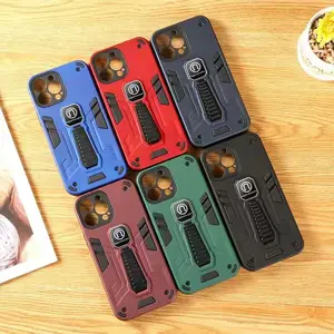 New Popular for iphone 15 14 pro max cover with stand luxury design tpu+pc kickstand shockproof mobile phone case