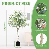 Arbre d'olivier artificiel de 0,9 m à 2,4 m avec branches détachables, fausse plante décorative verte, économique pour l'expédition, en gros