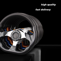 Volant en cuir PU de 320mm avec cadre en aluminium Volant de sport modifié léger