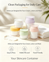 Pot vide sans air pour crème, 15ml 30ml 50ml, en plastique transparent, sous vide, pour crème visage et hydratant de soin – Vente en gros
