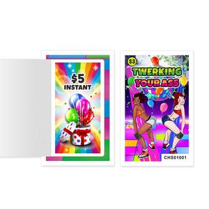 Multi fenêtre personnalisée cercle rectangle recyclable tirette impression Offset jeux de loterie instantanée girly tirettes loterie - Product Image 2