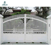Portes doubles en fer forgé sur mesure, anti-effraction, pour l'aménagement paysager de villas, jardins et cours d'entrée, style Mid-Century Modern, fabriquées en Chine