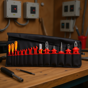 Sac à outils enroulable de 15 pièces avec outils de sécurité pour travaux électriques - Product Image 3