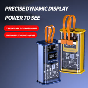 20000mah PD22.5W Banque d'alimentation à charge rapide Impression de logo gratuite <span class=keywords><strong>Batterie</strong></span> de grande capacité Affichage LED transparent Câble gratuit inclus - Product Image 2