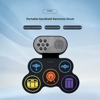 Kit de batterie électronique portable sans fil pour débutants avec peaux de batterie en cuir de vache, chambre en aluminium et design ergonomique