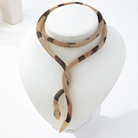 Collier Serpent Y2K Multifonctionnel, Bijou Tendance Style Punk, Chaîne Serpent Flexible, Bracelet de Bras, Accessoire de Luxe pour Femme