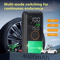 Compresseur d'air électrique portable mini avec manomètre numérique, charge rapide sans fil, moniteur de pression des pneus et lumière d'urgence pour