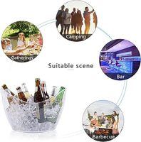 12L Glace Boisson Bac Grand Seau À Boisson Transparent Acrylique Seau À Glace Vin Champagne Seau Pour Les Fêtes Barbecues Pique-Nique