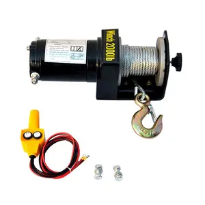 Katrol Tali Kawat Mini 220V, Kerekan Listrik 2000BL 12V 2000Lbs-1.200 Lbs