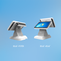 Caja Registradora para Restaurante de Comida Rápida, Sistema POS de Doble Pantalla de 11.6 Pulgadas con Pantalla para el Cliente, Facturación, Gestión de Inventario