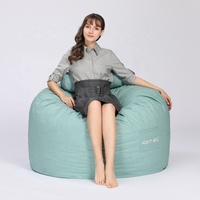 FOAM SAC Fauteuil pouf d'intérieur bleu turquoise en tissu de laine personnalisé