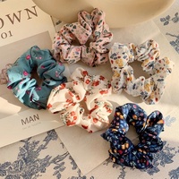 Scrunchie Rambut Bunga Logo Kustom, Penjepit Rambut Elastis Modis dengan Gaya Manis, Scrunchie Rambut Bunga Logo Kustom Baru
