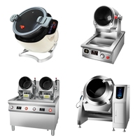 Wok rotatif intelligent entièrement automatique en acier inoxydable de luxe Semikron pour cuisine de restaurant, alimenté par batterie