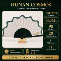 Kipas Tangan Lipat Kayu Custom Logo Cetak Grosir Warna Krem Hijau, Hadiah Promosi Merek untuk Acara Pesta Pernikahan, Langsung dari Pabrik