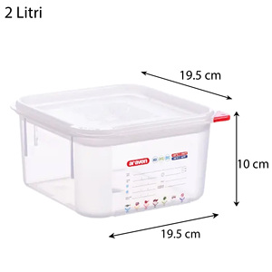 Contenitore Ermetico Quadrato Araven da 2 Litri 19,5x19,5x10h cm in Polipropilene con Doppia Apertura per Conservazione e Preservazione degli Alimenti - Product Image 5