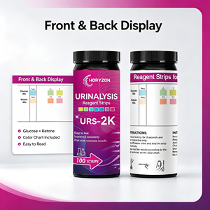 Bandelettes de test urinaire 2-en-1 URS-2K pour la détection de la glycémie et des corps cétoniques, certifiées CE, pour usage domestique et hospitalier - Product Image 3