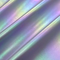 Tissu en cuir PU holographique, cuir synthétique laser irisé pour sacs