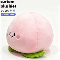 Fabrieksgemaakte schattige, mollige roze pluche perzik knuffel, zacht, pluizig, gevuld fruitvormig speelgoed voor decoratie of cadeau