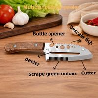 Éplucheur de légumes multifonctionnel en acier inoxydable avec couteau intégré pour couper les fruits et légumes, outil de cuisine