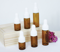 Bouteilles transparentes ambrées de 2ml, 3ml, 5ml, flacon d'échantillon d'huile essentielle pour le voyage