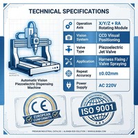 Machine de distribution de jet piézoélectrique à positionnement automatique par vision CCD, module rotatif 4 axes, mouvement stable haute vitesse, robot CE ISO