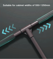 Tringle à vêtements télescopique en aluminium à descente lente pour dressing et aménagement de mobilier de vestiaire