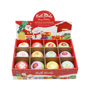 Set de Regalo de 12 Bombas de Baño de Lujo para Niños, con Aceites Esenciales Naturales, Fórmula Hidratante y Relajante, Juguetes Sorpresa, Diversión Navideña - Product Image 1