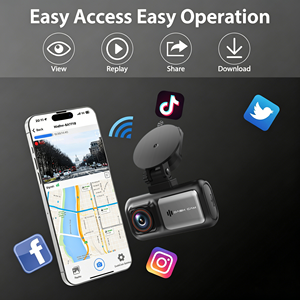 Caméra de tableau de bord double 4K+4K de haute qualité avec Wi-Fi intégré, écran 3,16 pouces, grand angle, GPS, capteur G, enregistrement en boucle et super condensateur pour voiture - Product Image 3