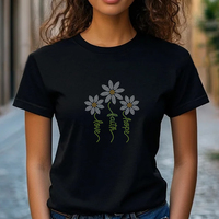 Foi personnalisable avec fleur bling strass fer à transfert de chaleur pour t-shirts