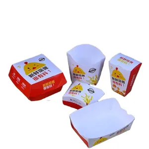 Wegwerp Print Logo Kraft Pak Papieren Lunch Burger Doos Voor Het Verpakken Van Hot Fast Food Grade Box Afhaalmaaltijden