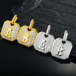 Brillante Hip Hop joyería chapado en oro plata esterlina 925 VVS Moissanite diamante helado letra suspiro perro etiqueta colgante - Product Image 2