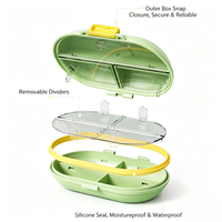 Boîte à pilules portable en plastique, distributeur de pilules hebdomadaire, vente en gros, boîte de rangement détachable à 7 compartiments avec rappel