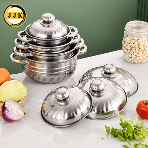 Hotsale 4Pcs 5kg Sus410 Marmites à soupe et bouillon en acier inoxydable Ollas Casroles Batterie de cuisine noire - Product Image 4