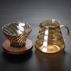 Ensemble de service à café nordique pour infusion, avec filtres <span class=keywords><strong>en</strong></span> bois de noyer et carafe <span class=keywords><strong>en</strong></span> <span class=keywords><strong>verre</strong></span> borosilicate de haute qualité, 500 ml, marron, écologique - Product Image 5