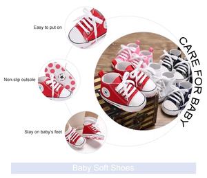 Zapatos lisos de lona para bebé, zapatillas casuales antideslizantes transpirables con estrellas, a la moda, venta al por mayor - Product Image 2