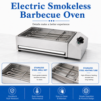 Barbecue Électrique Commercial Sans Fumée en Acier Inoxydable, Machine à Kebab, Plaque Antiadhésive Amovible, 220V, Usage Professionnel en Restaurant