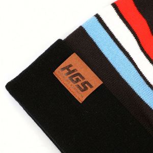 Gorros de Invierno Personalizados con Logotipo de Etiqueta de Cuero BSCI para Hombre, Gorro de Punto Acrílico de Alta Calidad, Gorro Jacquard Holgado - Product Image 4