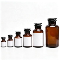 Bouteilles/Pots en Verre Ambré Brun Foncé de Luxe de Haute Qualité pour Réactifs et Usage en A pharmacie, 250ml/500ml, Compatibles Diffuseur, Vente Directe Usine