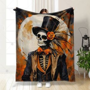 Couverture en flanelle tissée personnalisée pour Halloween, motif uni, utilisable en toutes saisons, prix de gros en vrac - Product Image 5