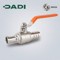 Robinet à boisseau sphérique en laiton PEX 1/2'' fileté, poignée orange, passage plein, joint PTFE, 1,6 MPa, eau chaude/froide, chauffage, OEM, garantie 5 ans, modèle